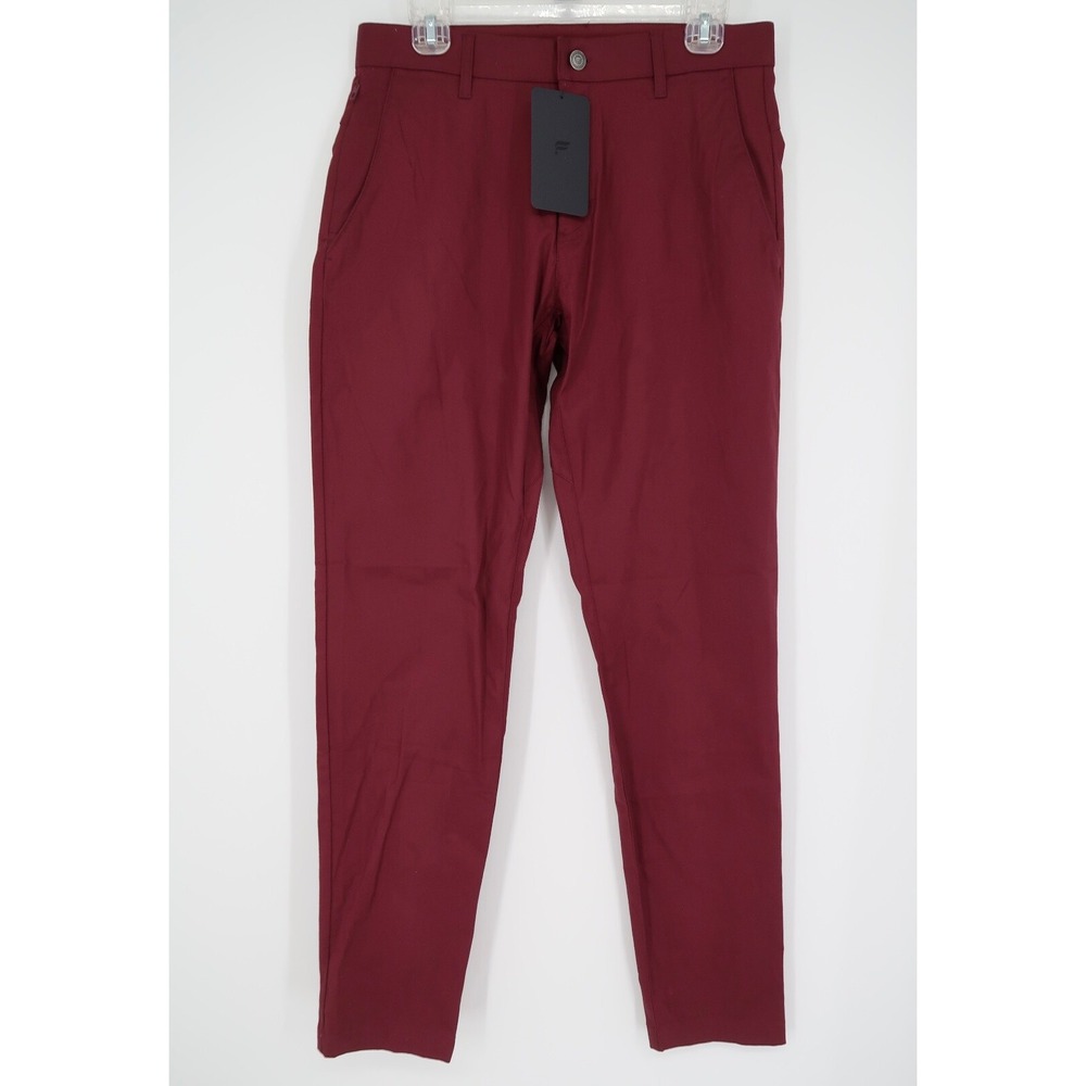 Fabletics Mens 30x34‎ The High Side Chino Slim Fit Stretch Pants Merlot New